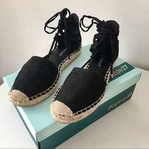 Sophie17 Black Flat Espadrilles